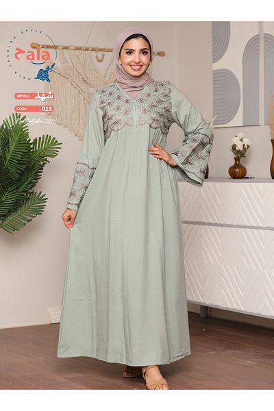 Hala Embroidered reception jalabiya made of light and soft linen fabric that gives you a feeling of comfort and freshness