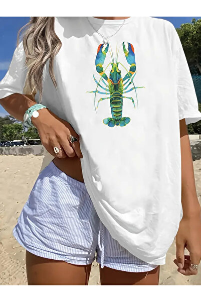 Aether تي شيرت مطبوع بأكمام قصيرة ومقاس كبير ممتاز