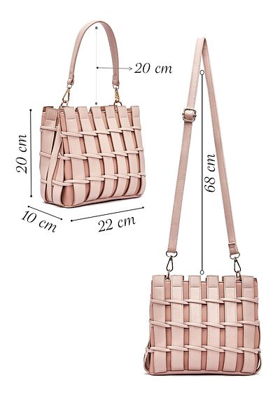 Derimod Women's Pink Long Strap Knitted Shoulder Bag 25Sbd263129