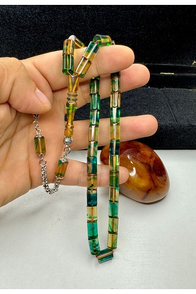 İskenderun Tesbihcilik Colorful Cut Model Fire Amber Prayer Beads