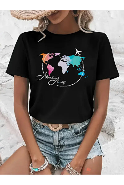 Jose Clothing تي شيرت مطبوع بأكمام قصيرة ومقاس كبير ممتاز