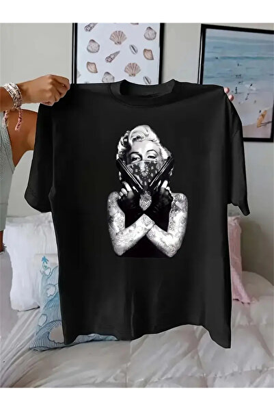 Aether تي شيرت مطبوع بأكمام قصيرة ومقاس كبير ممتاز