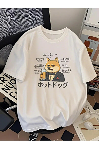 Aether تي شيرت مطبوع بأكمام قصيرة ومقاس كبير ممتاز