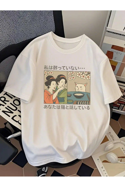 Jose Clothing تي شيرت مطبوع بأكمام قصيرة ومقاس كبير ممتاز