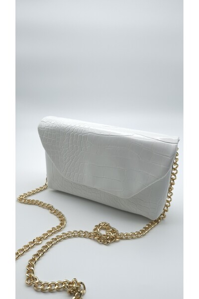 Silblack حقيبة كتف وحقيبة يد نسائية بحزام سلسلة منقوشة على شكل تمساح - تصميم ...