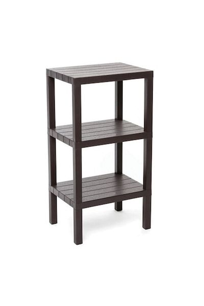 OEM Raft cu 3 rafturi negre cu aspect de lemn 38x29x73.5cm