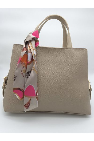 Silblack Women's Shoulder and Hand Bag - Large Volume, Zippered 3 Compartments, Stylish Scarf Detail