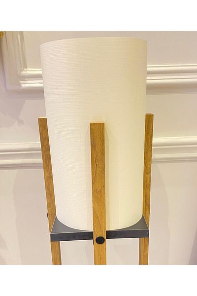 Turkish Home Classic wooden floor lamp - silver and brown