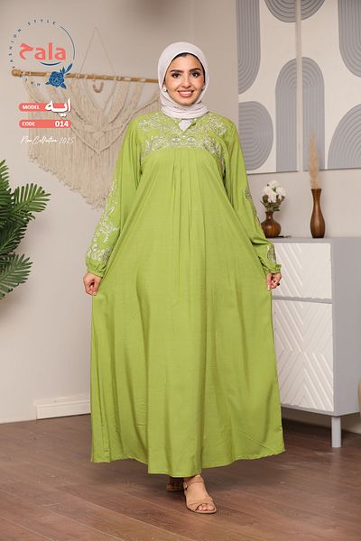 Hala Embroidered reception jalabiya made of light and soft linen fabric that gives you a feeling of comfort and freshness