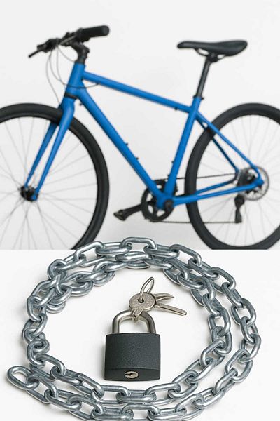 lawrenceshop Lacăt cu lanț de 1 metru Lacăt de 32 mm cu 3 lanțuri de schimb Lacăt pentru bicicletă de 3 mm Lacăt pentru cască