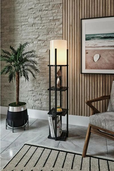 Turkish Home Classic wood floor lamp - black