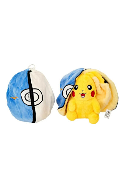 TİVENS Pokemon Pikachu Peluş Oyuncak Sürpriz Peluş 40cm Uyku Arkadaşı Fermuarlı
