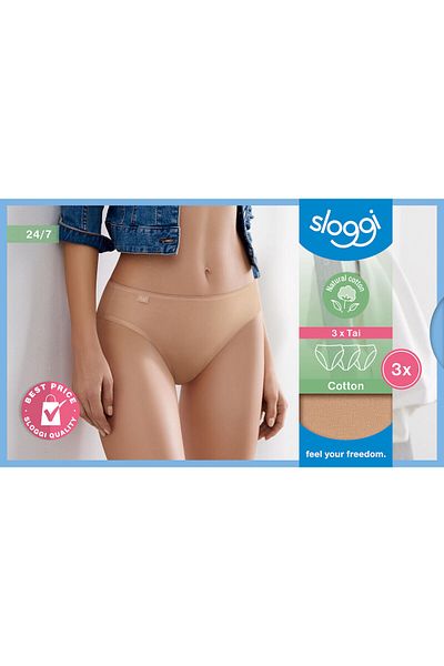Triumph Set chilot (3 buc) sloggi 24/7 Cotton Tai, Triumph, 44 EU, bej deschis