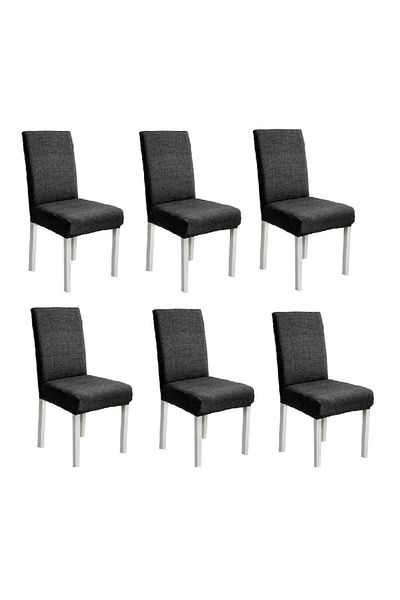 OEM Set 6 huse universale pentru scaune, poliester, elastan, imprimeu elegant, MS STAR, gri