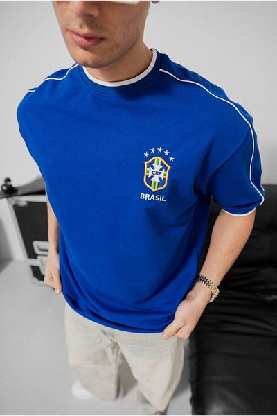 SENTİNEL WEAR Brazil Embroidered Striped Premium T-Shirt