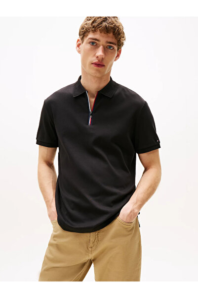 Tommy Hilfiger Erkek Normal Kalıp Saf Pamuklu Kolunda Bayrak Logo İşlemeli Ya...