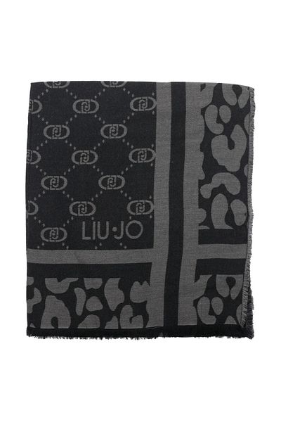 Liu Jo شال ووشاح ووشاح أسود من القماش المنسوج للنساء 2F5040T0300-22222