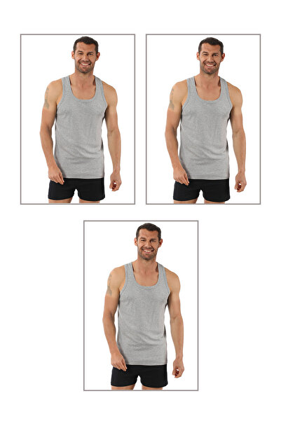 Generic Brand 3 Pack Men's Cotton Combed Ribbed Flexible Comfortable Back Cro...