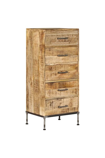 vidaxl خزانة أدراج 45x35x106 سم من خشب المانجو الصلب