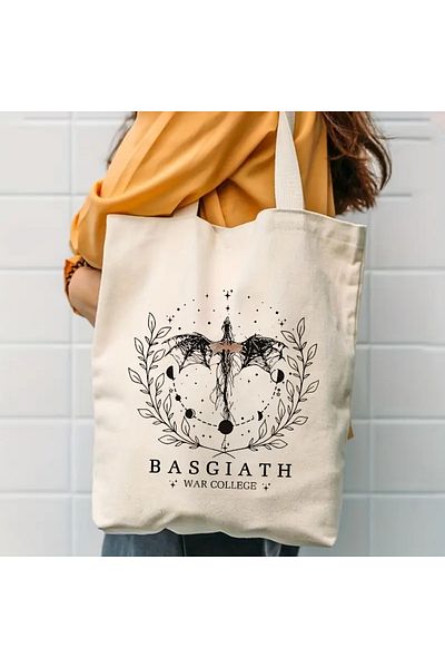 l'eivor Basgiath Battle College Design Printed Women's Organic Cotton Hambez Bag