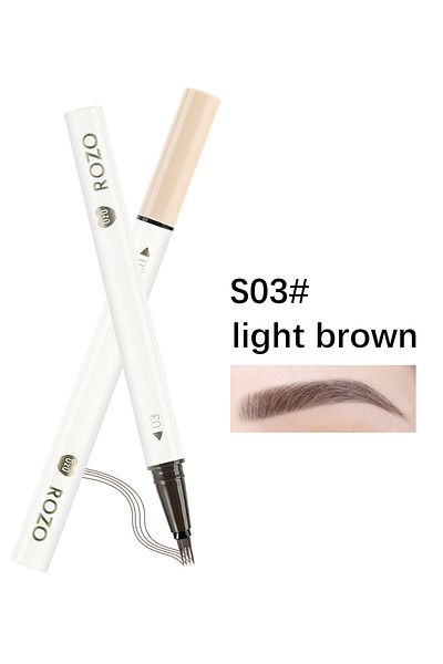 Ro&Zo Eyebrow Pencil Liquid, Precise Four Pronged Eyebrow Pencil, Micro-Fork Tip Applicator, S03#