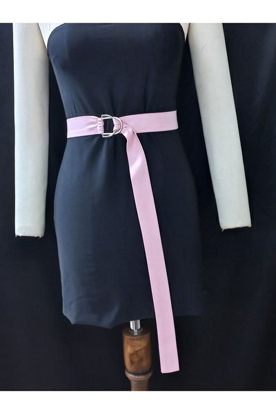 es moda shop Zey Buckle Detailed Linen Belt