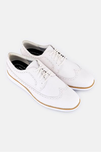 Cole Haan Men Wide OG Wing Ox Lace Up Golf Shoes, Off White