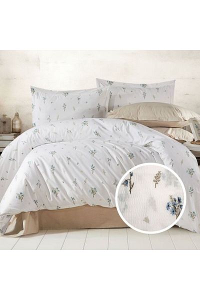 Ralex Creponated Bed Linen 100% Cotton, Sheets 160x240 cm, Blanket 140x210 cm, Pillow Cover 50x70 cm, Flor