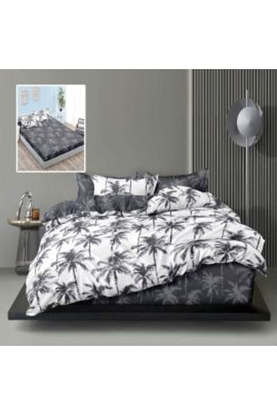 Ralex Pachet economic lenjerie pat dublu Finet 6 piese cu husa la saltea + 2 perne matlasate 50 x 70 cm +