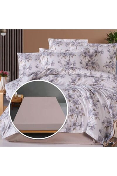 Ralex Bed Linen Set Ranforce Cotton 100% with Mattress Cover 140/160 cm x 200 cm, Duvet 200 x 230 cm, 2 Pi