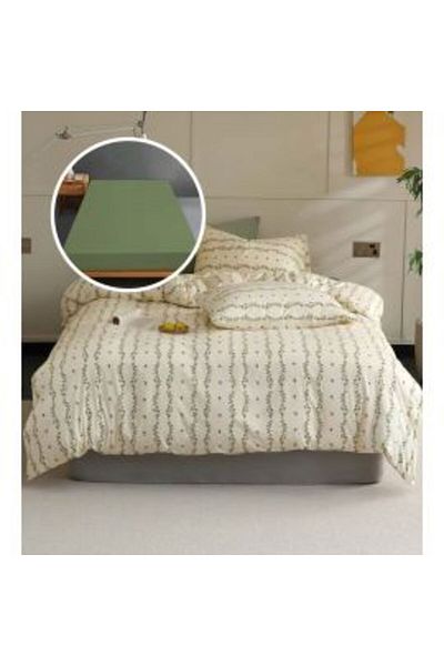 Ralex 100% Cotton Tricot Bed Linen with mattress cover 160/180 cm x 200 cm, duvet 200 x 230 cm,