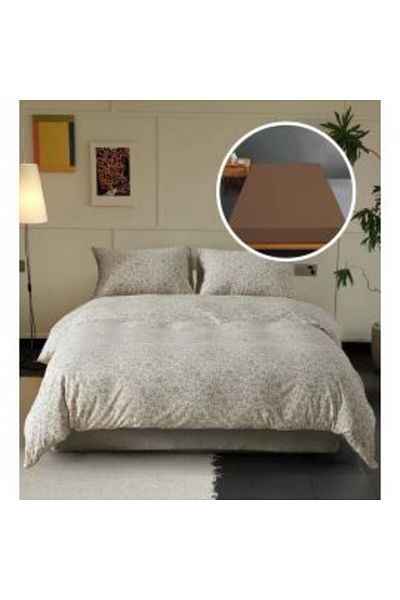 Ralex Lenjerie pat Tricot Bumbac 100% cu husă pentru saltea de 160/180 cm x 200 cm, pilotă 200 x 230 cm,
