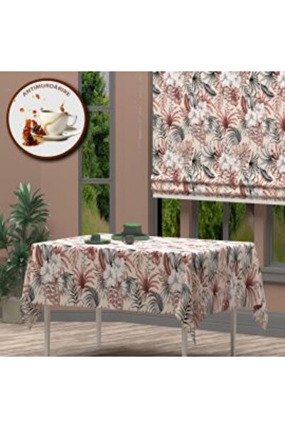 Ralex Antistain Tablecloth 100% Cotton 140 x 180 cm, Exotic Red Pattern