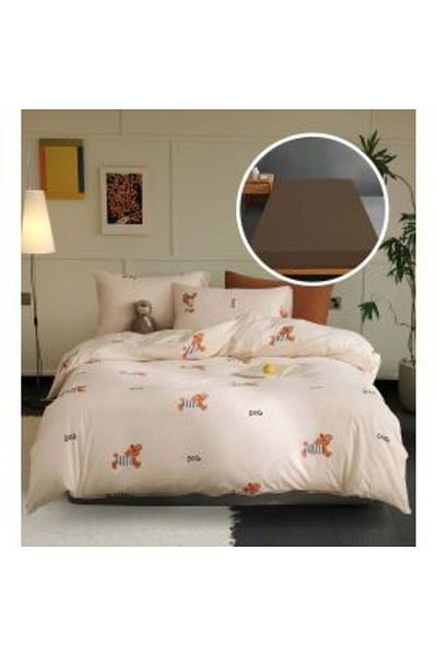 Ralex Lenjerie pat Tricot Bumbac 100% cu husă pentru saltea de 160/180 cm x 200 cm, pilotă 200 x 230 cm,