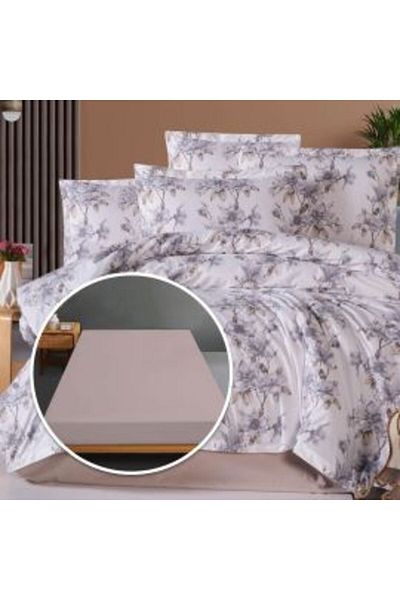 Ralex Bed Linen Set Ranforce Cotton 100% with Mattress Cover 140/160 cm x 200 cm, Duvet 200 x 230 cm, 2 Pi