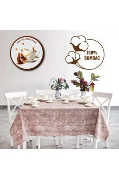 Ralex Anti-stain Tablecloth 100% Cotton Diameter 160 cm, Beige to Brown Gradient