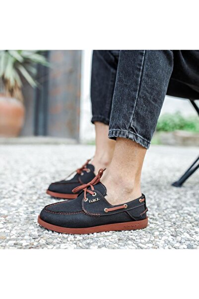 Lucy Shoes KN008 Pantofi clasici din in, cu șireturi, pentru bărbați KTT - Negru