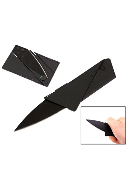PROCART Multifunctional credit card knife, foldable, 55 HRC, 85.6 x 54 x 2.2mm, 13g, black