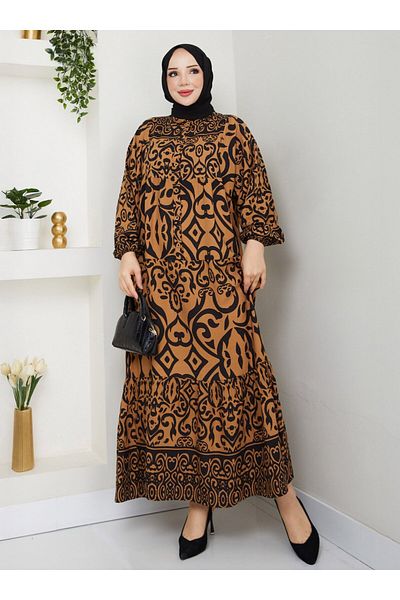 DEDEMAX Hijab Dress - Brown -
