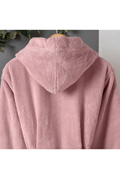 Altınbaşak Dolce Microcotton Kapşonlu Kadın Bornoz Pudra