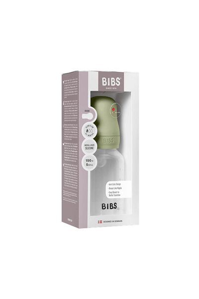 Bibs - Set complet de biberoane anticolici PP fără BPA, 150 ml, silicon, salvie