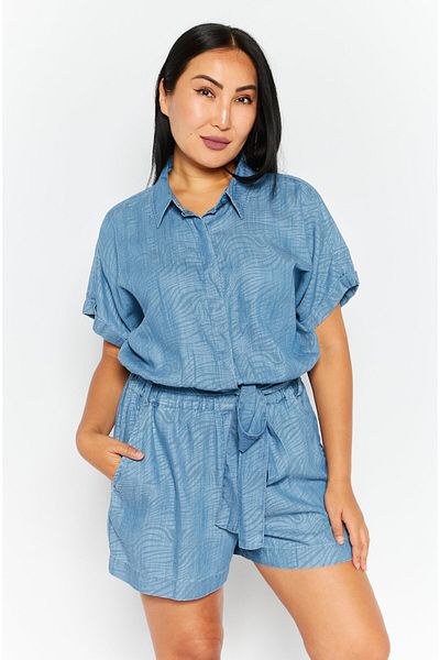 Levi's Women Denim Short Sleeve Playsuit, Blue