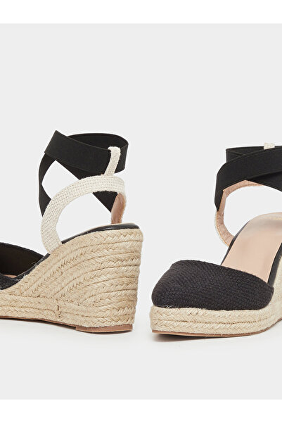Styli Elasticated Strap Espadrille Wedge Sandals