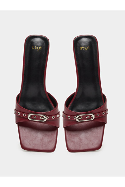 Styli Buckled Detail Kitten Heel Sandals