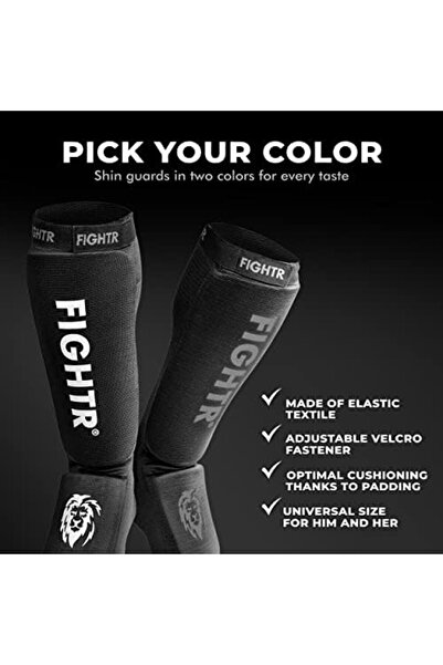 FIGHTR ® Shin Guards - Ideal Fit and Padding | shin Protection for Kicks in Kickboxing, MMA, Muay Th