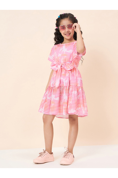 Stylo Bug By Styli All Over Print Tie Front Dress
