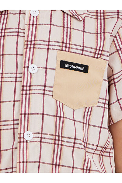 Styli Checked Pocket Detail Shirt and Shorts Set