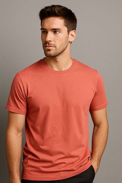 UOMOPARK 2020-2 Regular Fit 100% Cotton Black Crew Neck Casual T-Shirt