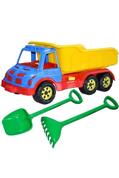 OEM Camion de jucărie, basculantă, cu lopată și greblă, culori multiple
