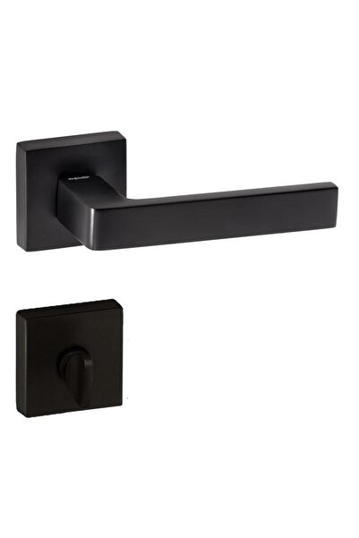 EYMEN YAPI مقبض باب المرحاض Doğanlar Karma Luxury مربع الشكل باللون الأسود غي...